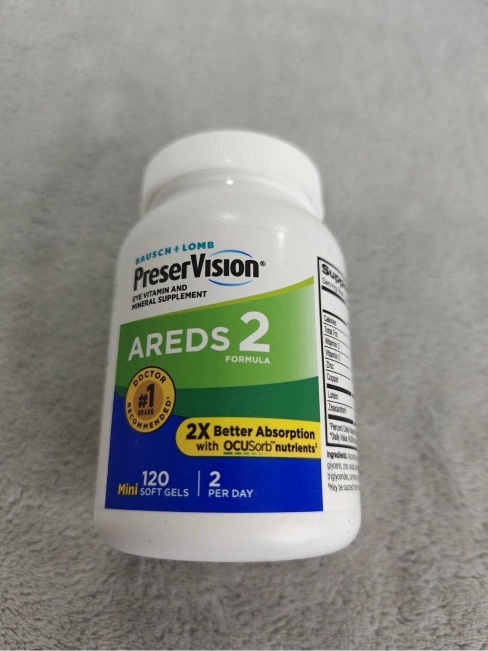 Bausch + Lomb Preservision Areds 2 Eye Vitamin 120 Mini  Exp 2/2027 New NO BOX